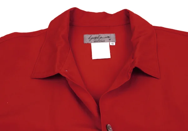 Yohji Yamamoto POUR HOMME Wool Open Collar Long Sleeve Shirt K-162360_005