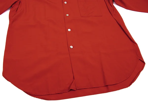 Yohji Yamamoto POUR HOMME Wool Open Collar Long Sleeve Shirt K-162360_009