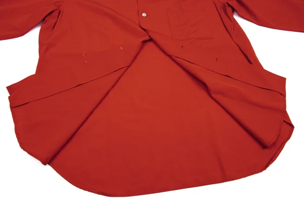 Yohji Yamamoto POUR HOMME Wool Open Collar Long Sleeve Shirt K-162360_010