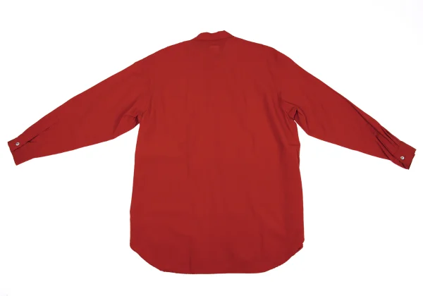 Yohji Yamamoto POUR HOMME Wool Open Collar Long Sleeve Shirt K-162360_011