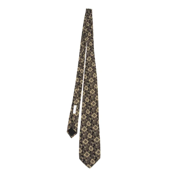 GIORGIO ARMANI Patterned Silk Tie Beige,Navy  K-162366_001
