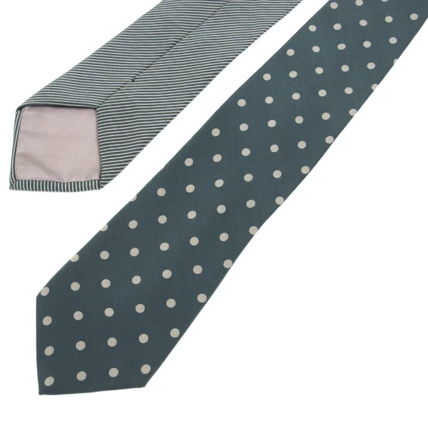 GIORGIO ARMANI Dot Switching Striped Double-ended Silk Tie K-162368_004
