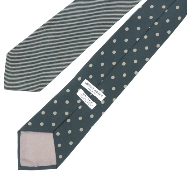GIORGIO ARMANI Dot Switching Striped Double-ended Silk Tie K-162368_006