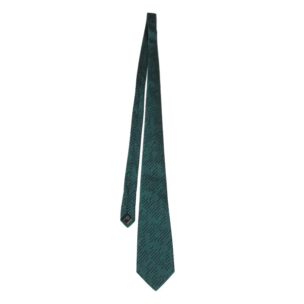 GIANNI VERSACE Geometric Jacquard Silk Tie Green  K-162372_001