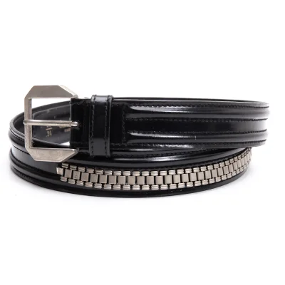 GIANNI VERSACE Metal Band Leather Belt