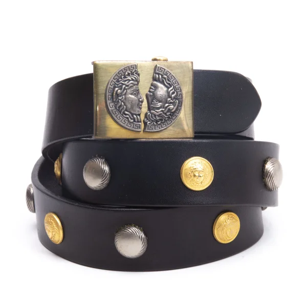 GIANNI VERSACE Medusa Buckle Design Belt Black 90/36 K-162378_001
