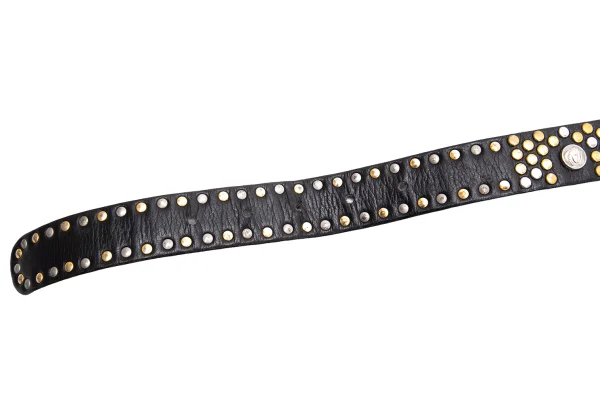 GIANNI VERSACE Medusa Rivet Buckle Design Leather Belt K-162379_003