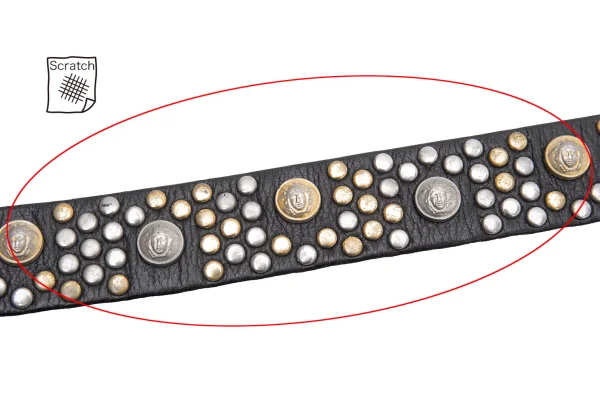 GIANNI VERSACE Medusa Rivet Buckle Design Leather Belt K-162379_004