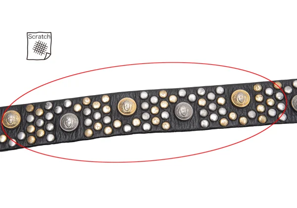 GIANNI VERSACE Medusa Rivet Buckle Design Leather Belt K-162379_005