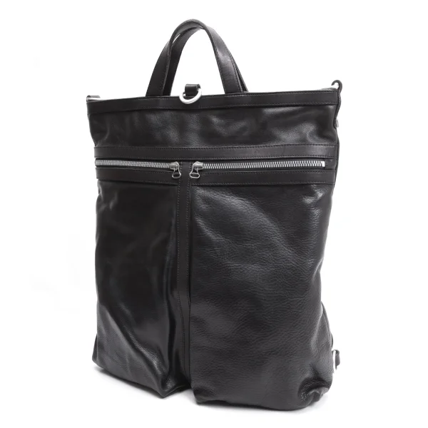 ISAMU KATAYAMA BACKLASH Quilting Lining Leather Tote Bag Black  K-162383_001