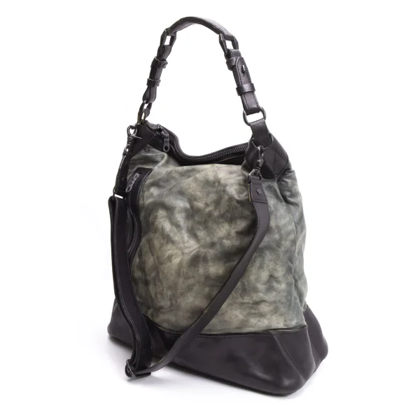 ISAMU KATAYAMA BACKLASH Dyed Leather 2way Bag Black  K-162384_001