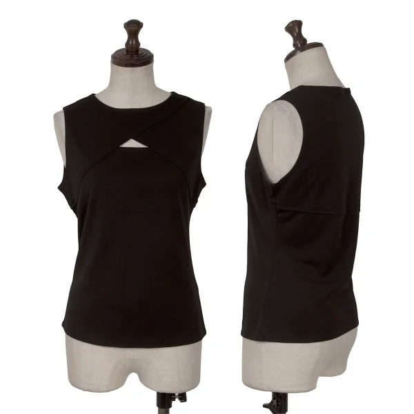 KARL LAGERFELD Switching Cutting Tank Top Black M K-162388_001