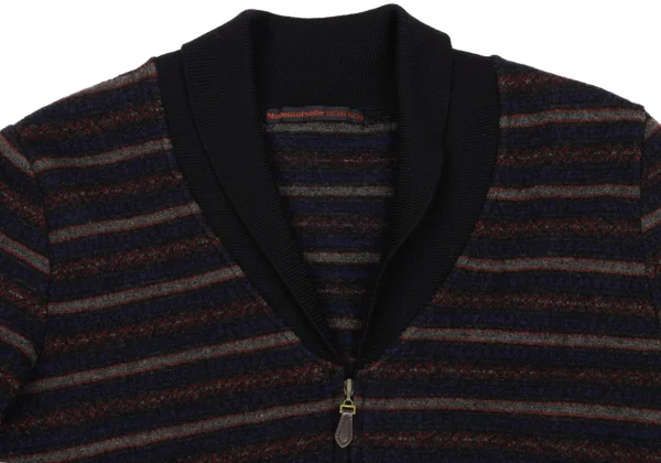 Mademoiselle NON NON Shawl-collar Striped Knit Jacket K-162390_004