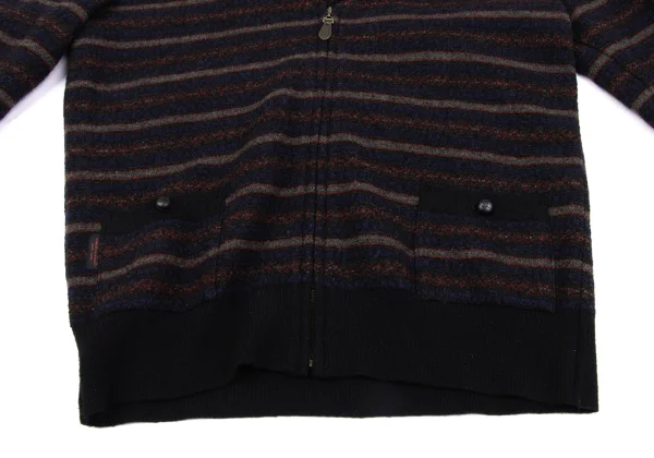 Mademoiselle NON NON Shawl-collar Striped Knit Jacket K-162390_008
