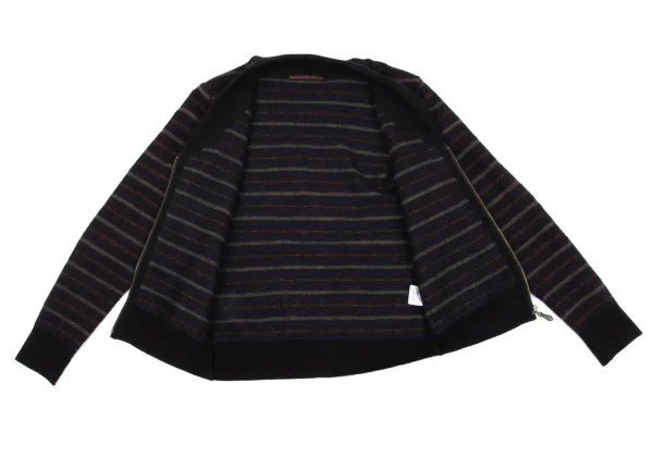 Mademoiselle NON NON Shawl-collar Striped Knit Jacket K-162390_011