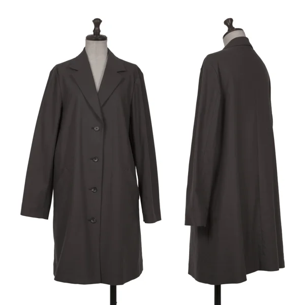Mademoiselle NON NON Cotton Blended Long Jacket Charcoal 38M K-162391_001