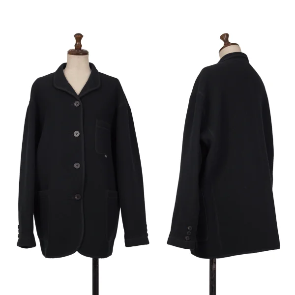 Mademoiselle NON NON Wool Blended Pocket Design Jacket Navy 38M K-162393_001