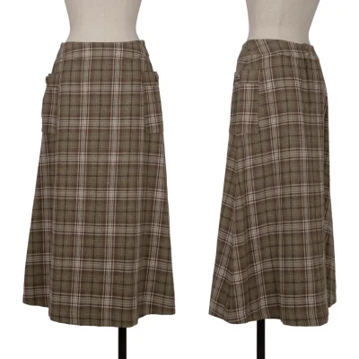 Mademoiselle NON NON Cotton Blended Checker Skirt