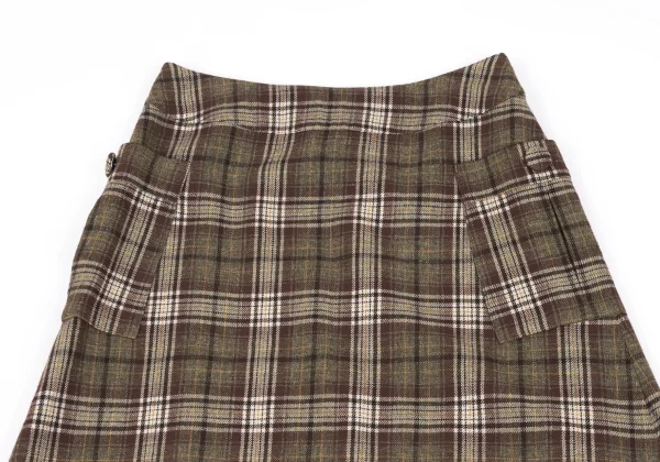 Mademoiselle NON NON Cotton Blended Checker Skirt K-162396_004