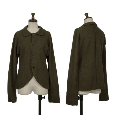 Y's Wool Round-hem Knit Jacket