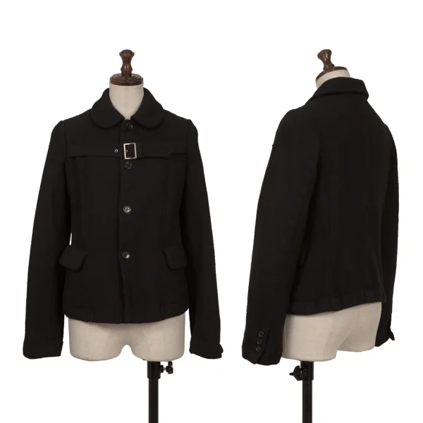 BLACK COMME des GARCONS Front Belted Wool Jacket Black XS K-162408_001
