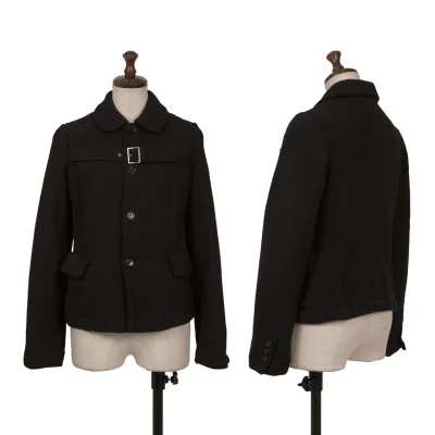BLACK COMME des GARCONS Front Belted Wool Jacket
