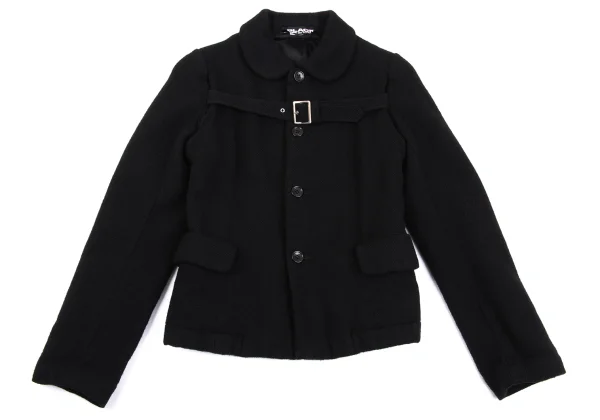 BLACK COMME des GARCONS Front Belted Wool Jacket K-162408_002