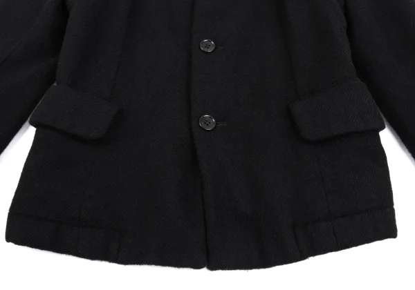 BLACK COMME des GARCONS Front Belted Wool Jacket K-162408_011