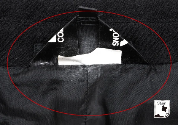 BLACK COMME des GARCONS Front Belted Wool Jacket K-162408_014