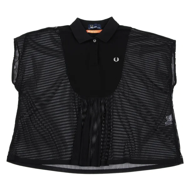 FRED PERRY×mintdesigns See-through Stripe Switching Sleeveless Polo Shirt K-162410_002