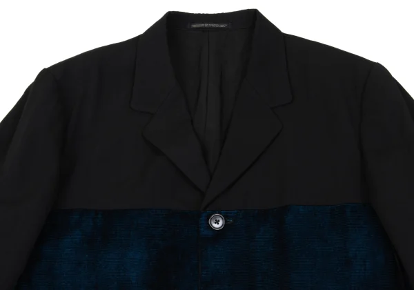 Yohji Yamamoto POUR HOMME Velour Switching Wool Gaba Jacket K-162414_002