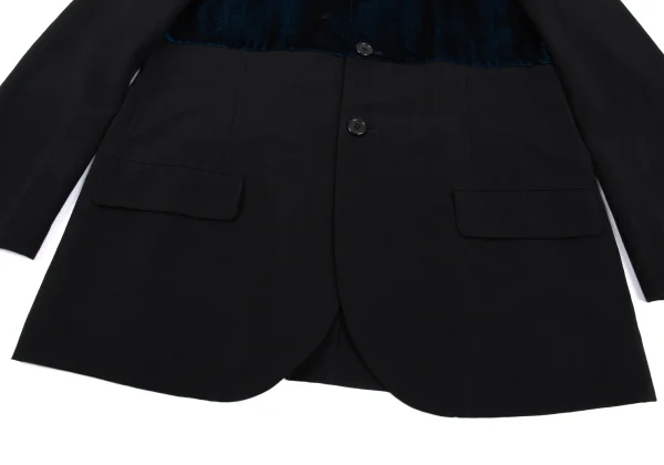 Yohji Yamamoto POUR HOMME Velour Switching Wool Gaba Jacket K-162414_009
