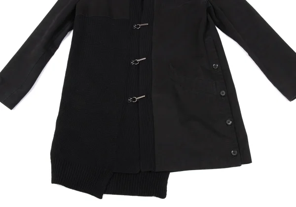 Yohji Yamamoto POUR HOMME Knit Switching Cotton Chinese Jacket K-162416_010