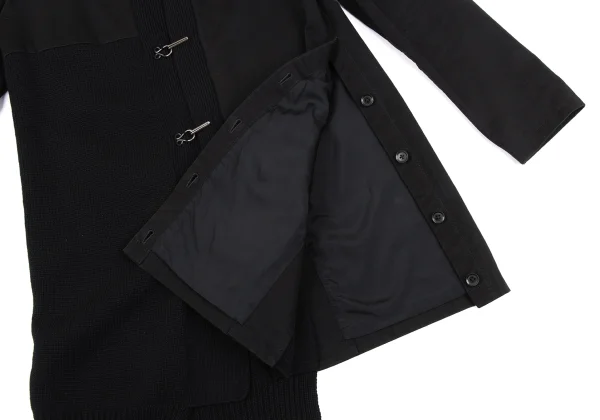 Yohji Yamamoto POUR HOMME Knit Switching Cotton Chinese Jacket K-162416_012