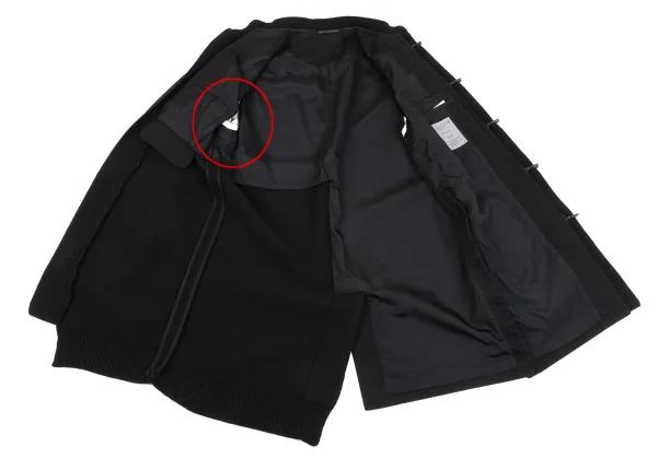 Yohji Yamamoto POUR HOMME Knit Switching Cotton Chinese Jacket K-162416_013