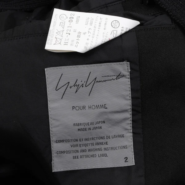 Yohji Yamamoto POUR HOMME Knit Switching Cotton Chinese Jacket K-162416_020