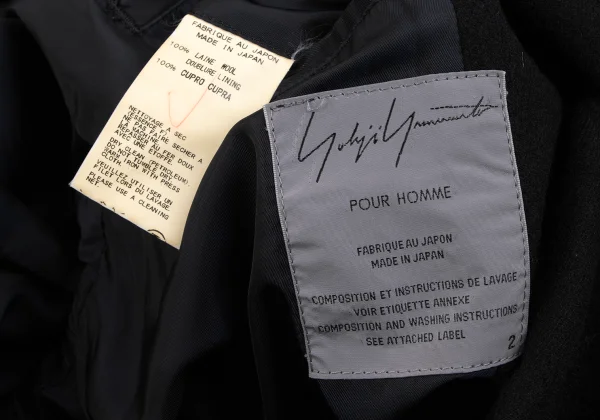 Yohji Yamamoto POUR HOMME Cut Off Wool Chester Coat K-162417_017