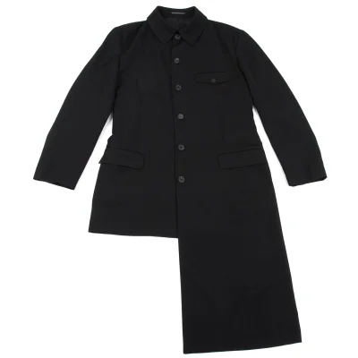 Yohji Yamamoto POUR HOMME Wool Gaba Asymmetry Long Jacket