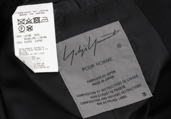 Yohji Yamamoto POUR HOMME Wool Gaba Asymmetry Long Jacket K-162419_014