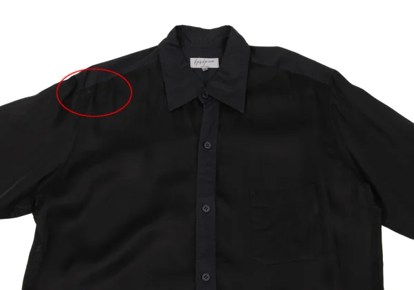 Yohji Yamamoto POUR HOMME  Cotton Switching Back Button Cupra Shirt K-162420_002