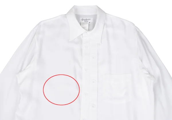 Yohji Yamamoto POUR HOMME Double Button Asymmetrical Rayon Shirt K-162421_002