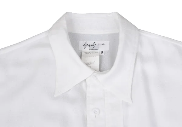 Yohji Yamamoto POUR HOMME Double Button Asymmetrical Rayon Shirt K-162421_004