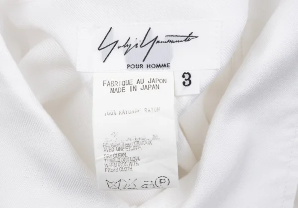 Yohji Yamamoto POUR HOMME Double Button Asymmetrical Rayon Shirt K-162421_018
