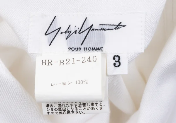 Yohji Yamamoto POUR HOMME Double Button Asymmetrical Rayon Shirt K-162421_019