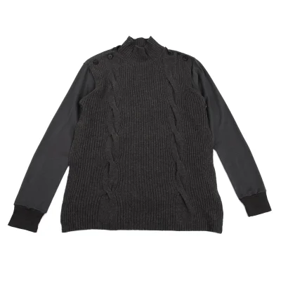 Yohji Yamamoto POUR HOMME Cable Knit Detachable Wool Top