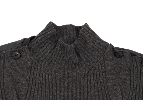 Yohji Yamamoto POUR HOMME Cable Knit Detachable Wool Top K-162422_003
