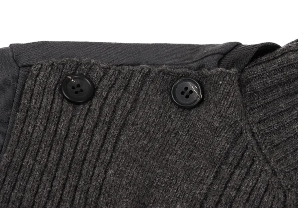 Yohji Yamamoto POUR HOMME Cable Knit Detachable Wool Top K-162422_004
