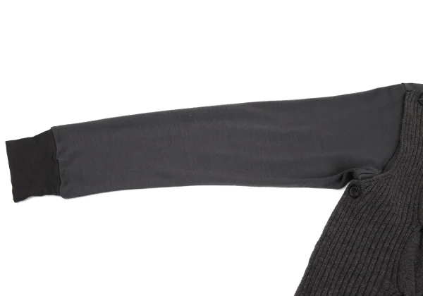 Yohji Yamamoto POUR HOMME Cable Knit Detachable Wool Top K-162422_005