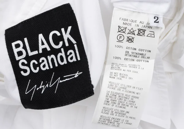 BLACK Scandal Yohji Yamamoto Detachable Collar Cotton Long Shirt K-162426_019