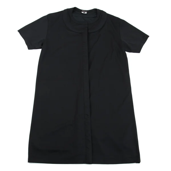 コムデギャルソン オムプリュスCOMME des GARCONS HOMME PLUS ポリボタンレス半袖ロングカーディガン 黒M